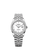 Rolex Datejust 36 Stainless Steel / Diamond / White Roman / Jubilee — Ref. 126284RBR