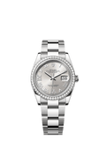 Rolex Datejust 36 Stainless Steel / Diamond / Silver Roman-Diamonds / Oyster — Ref. 126284RBR