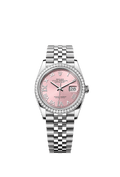 Rolex Datejust 36 Stainless Steel / Diamond / Pink Roman-Diamonds / Jubilee — Ref. 126284RBR
