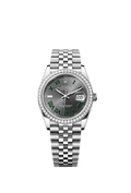 Rolex (Wimbledon) Datejust 36 Stainless Steel / Diamond / Slate - Roman / Jubilee — Ref. 126284RBR