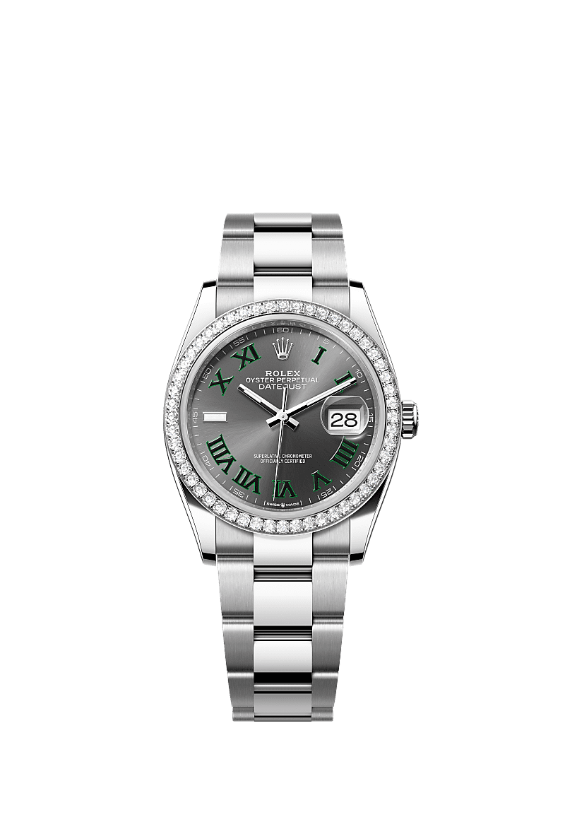 Rolex (Wimbledon) Datejust 36 Stainless Steel / Diamond / Slate - Roman / Oyster — Ref. 126284RBR