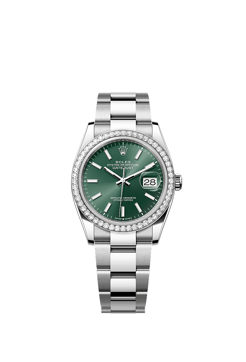 Rolex Datejust 36 Stainless Steel - Diamond / Green / Oyster — Ref. 126284RBR