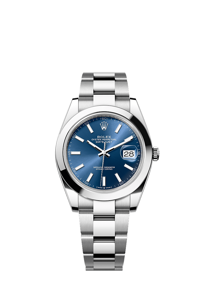Rolex Datejust 41 Stainless Steel Smooth / Oyster / Blue — Ref. 126300