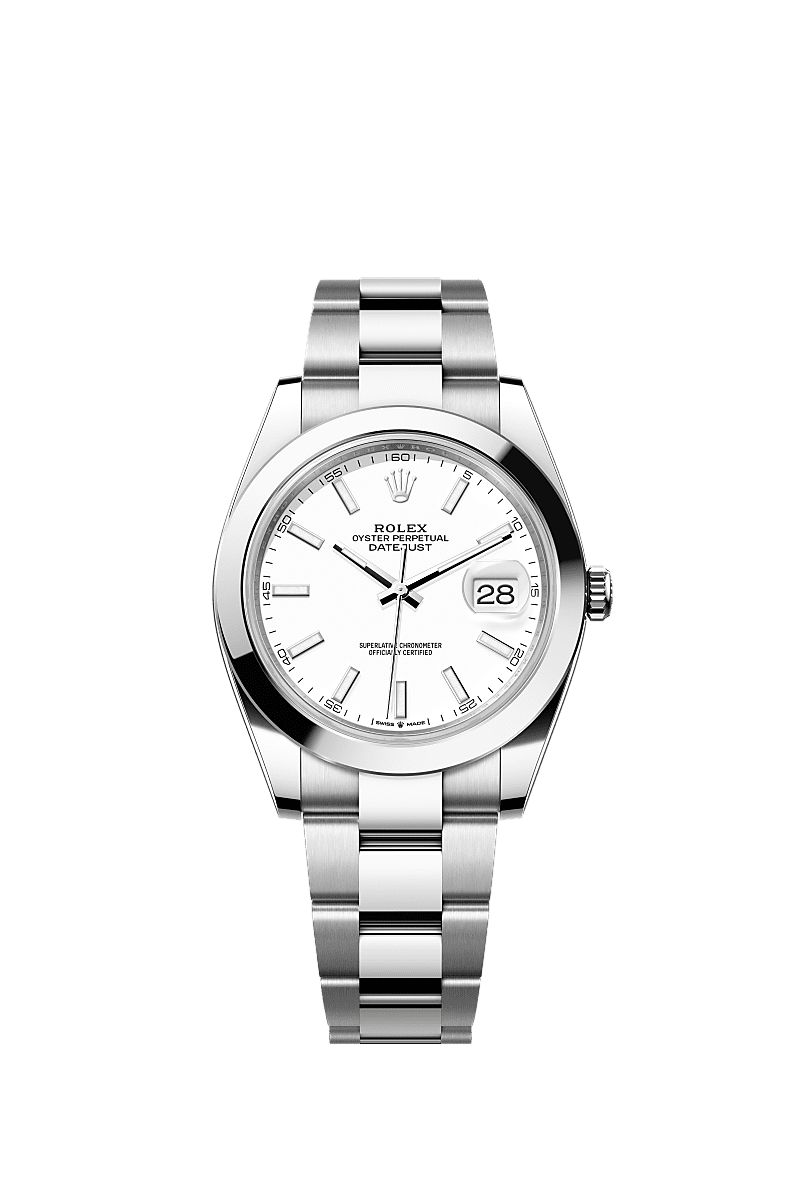 Rolex Datejust 41 Stainless Steel Smooth / Oyster / White — Ref. 126300