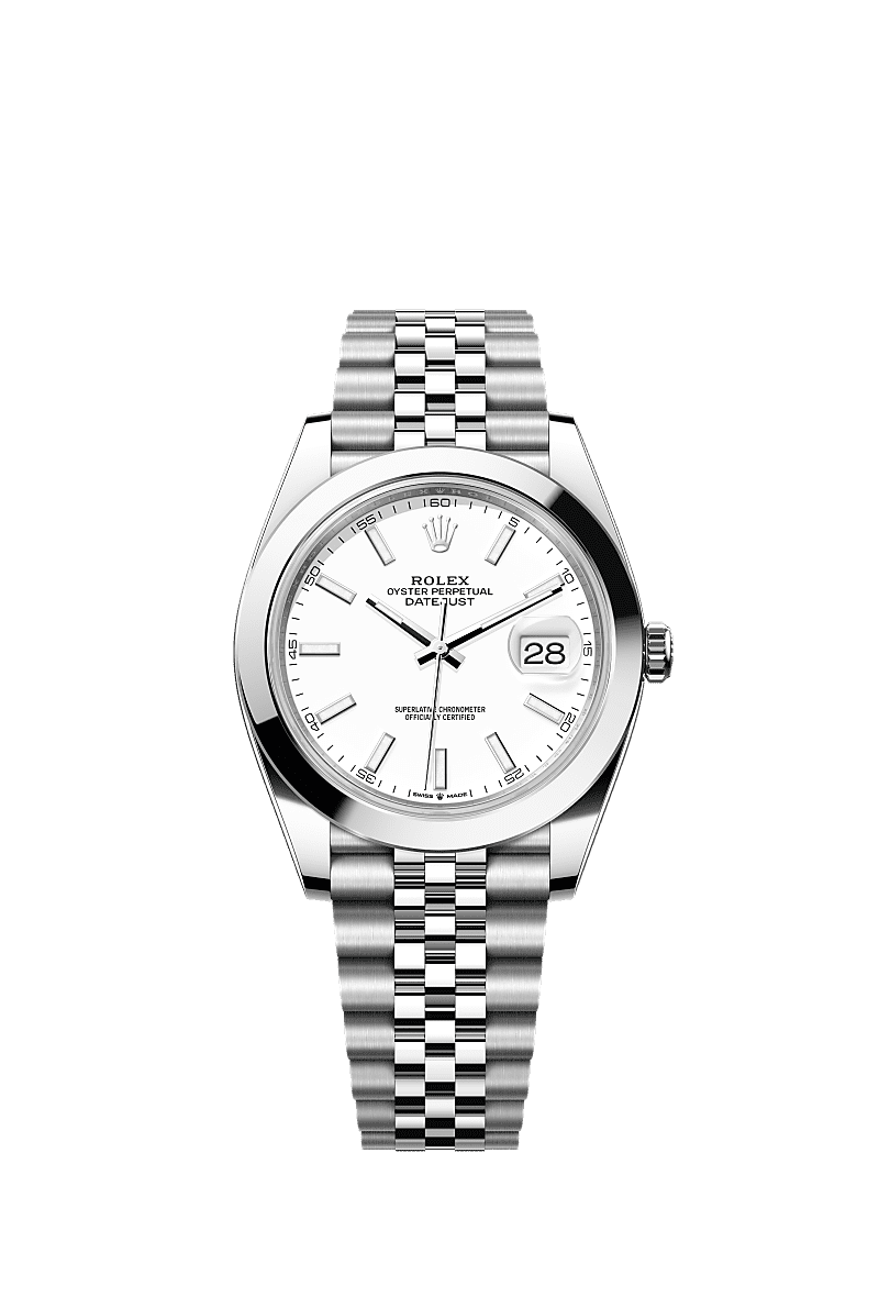 Rolex Datejust 41 Stainless Steel Smooth / Jubilee / White — Ref. 126300