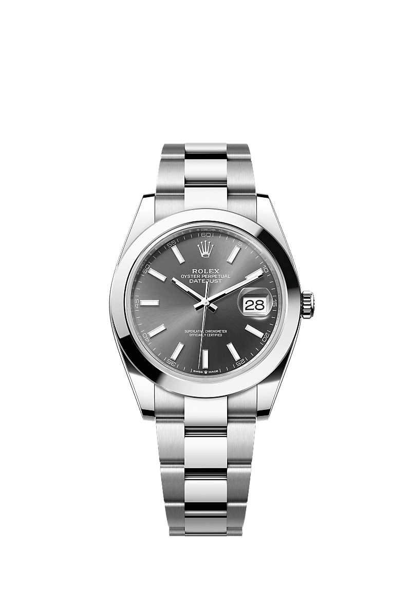 Rolex Datejust 41 Stainless Steel Smooth / Oyster / Dark Rhodium — Ref. 126300