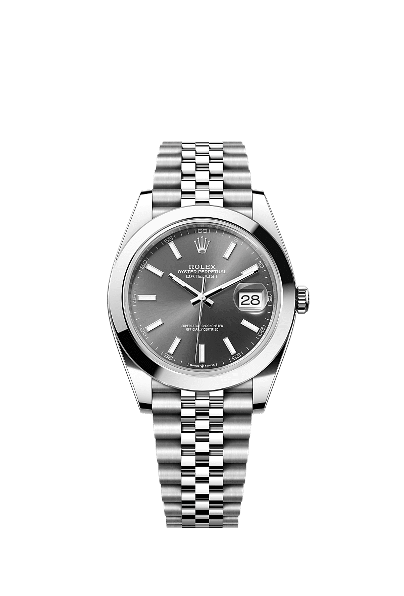 Rolex Datejust 41 Stainless Steel Smooth / Jubilee / Dark Rhodium — Ref. 126300