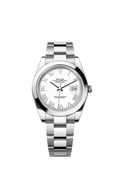 Rolex Datejust 41 Stainless Steel Smooth / Oyster / White Roman — Ref. 126300