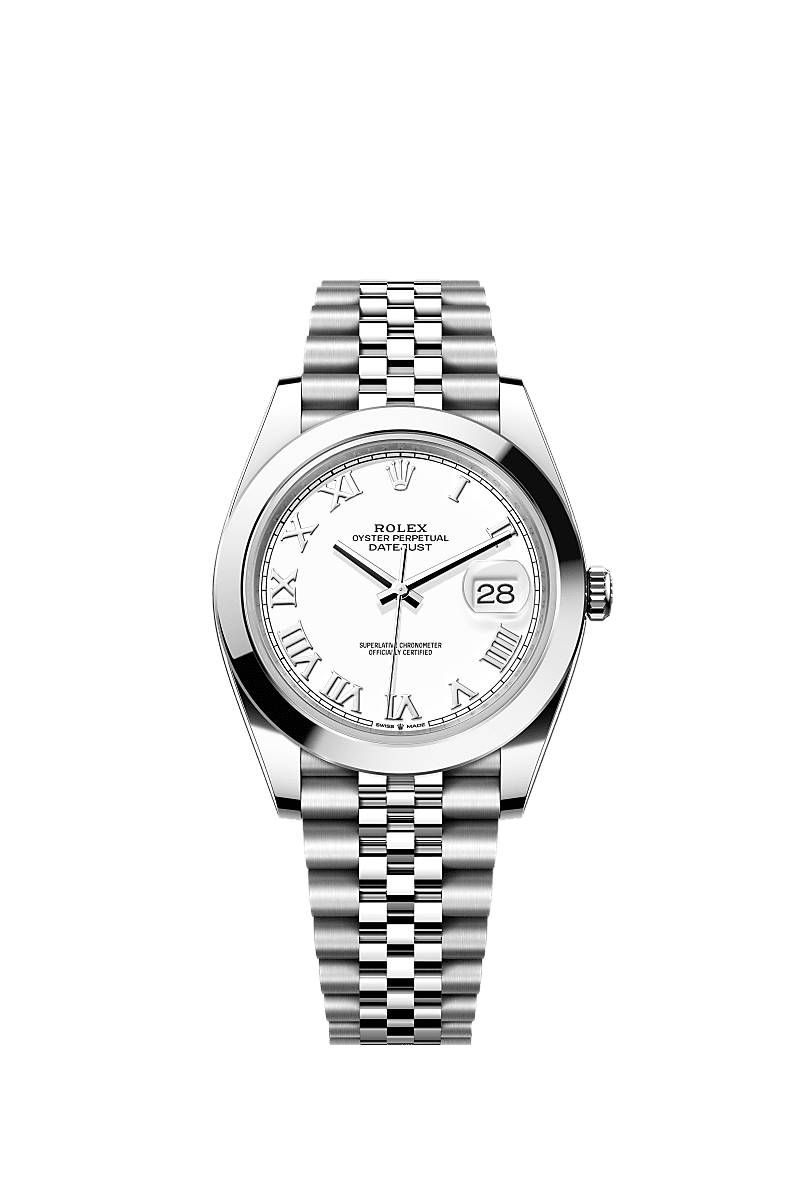 Rolex Datejust 41 Stainless Steel Smooth / Jubilee / White Roman — Ref. 126300