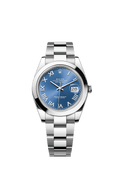 Rolex Datejust 41 Stainless Steel Smooth / Oyster / Blue Roman — Ref. 126300