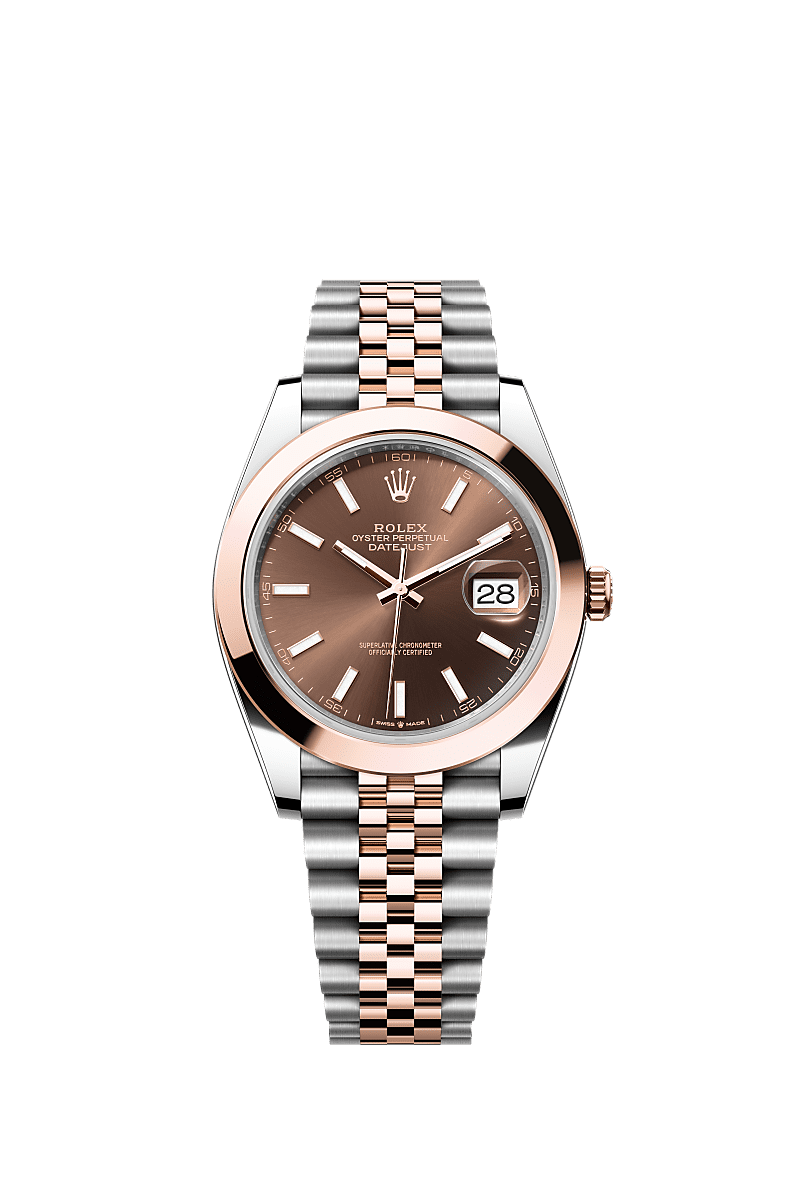 Rolex Datejust 41 Rolesor Everose Smooth / Jubilee / Chocolate — Ref. 126301
