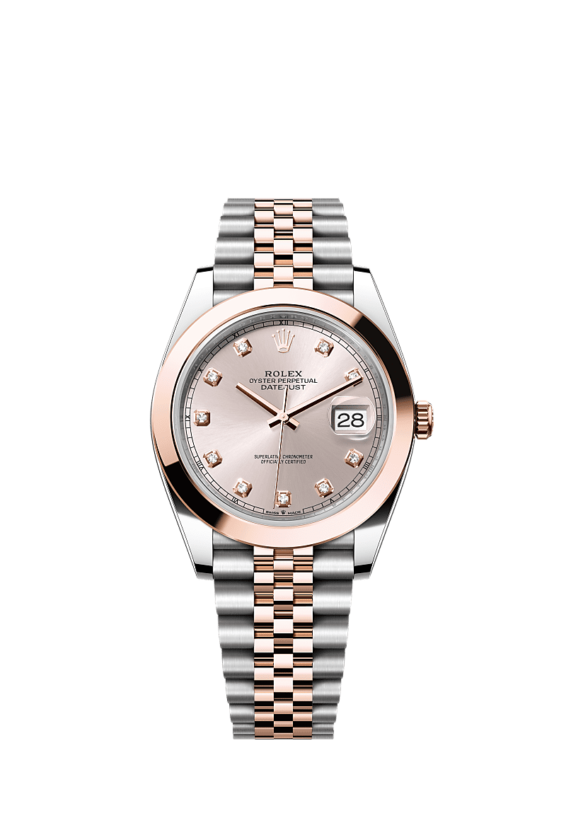 Rolex Datejust 41 Rolesor Everose Smooth / Jubilee / Sundust - Diamond — Ref. 126301