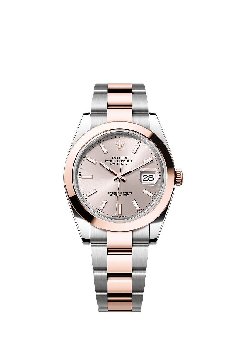 Rolex Datejust 41 Rolesor Everose Smooth / Oyster / Sundust — Ref. 126301