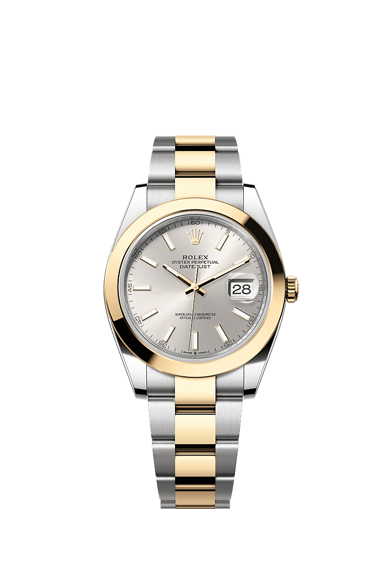 Rolex Datejust 41 Rolesor Yellow Smooth / Oyster / Silver — Ref. 126303