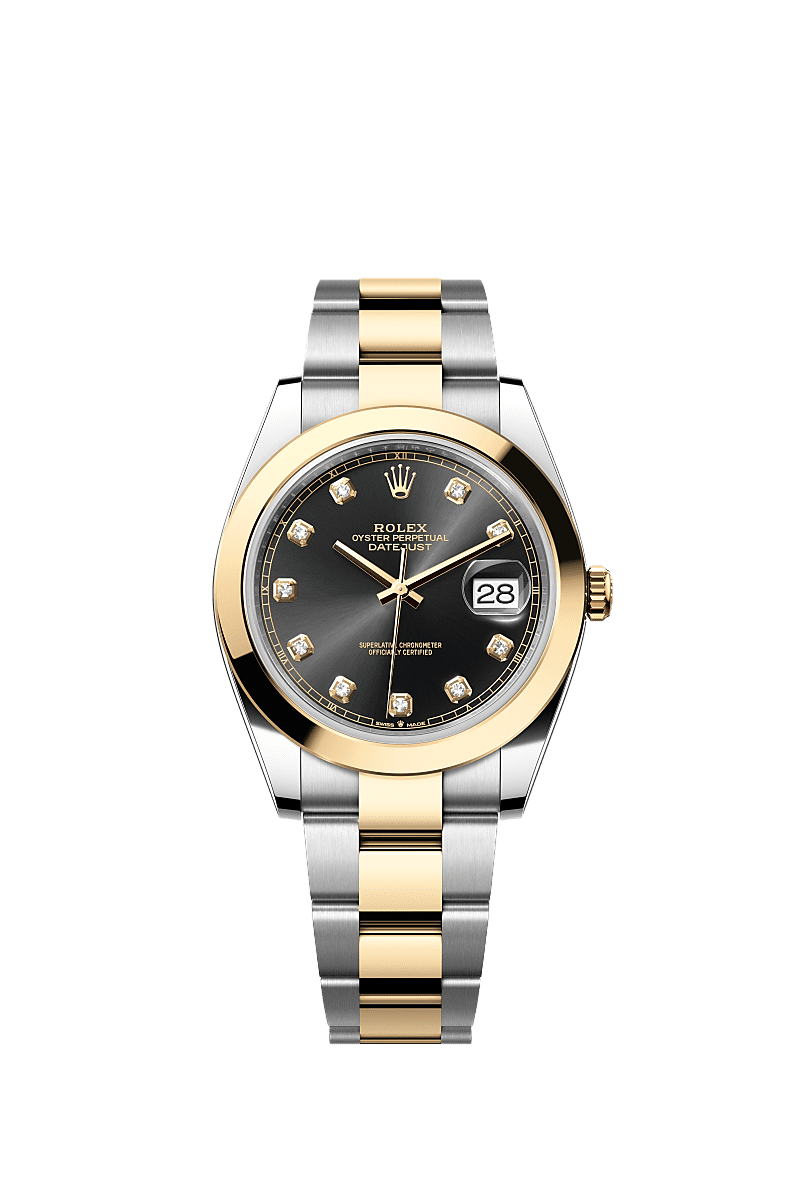 Rolex Datejust 41 Rolesor Yellow Smooth / Oyster / Black - Diamond — Ref. 126303