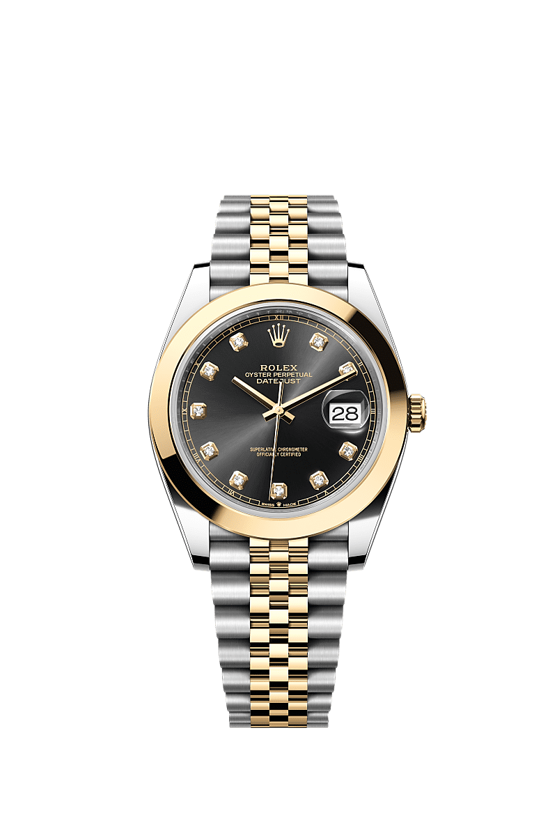 Rolex Datejust 41 Rolesor Yellow Smooth / Jubilee / Black - Diamond — Ref. 126303