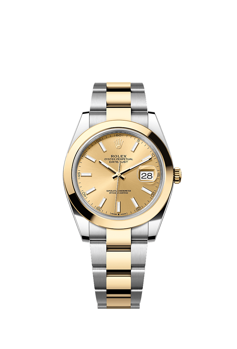 Rolex Datejust 41 Rolesor Yellow Smooth / Oyster / Champagne — Ref. 126303