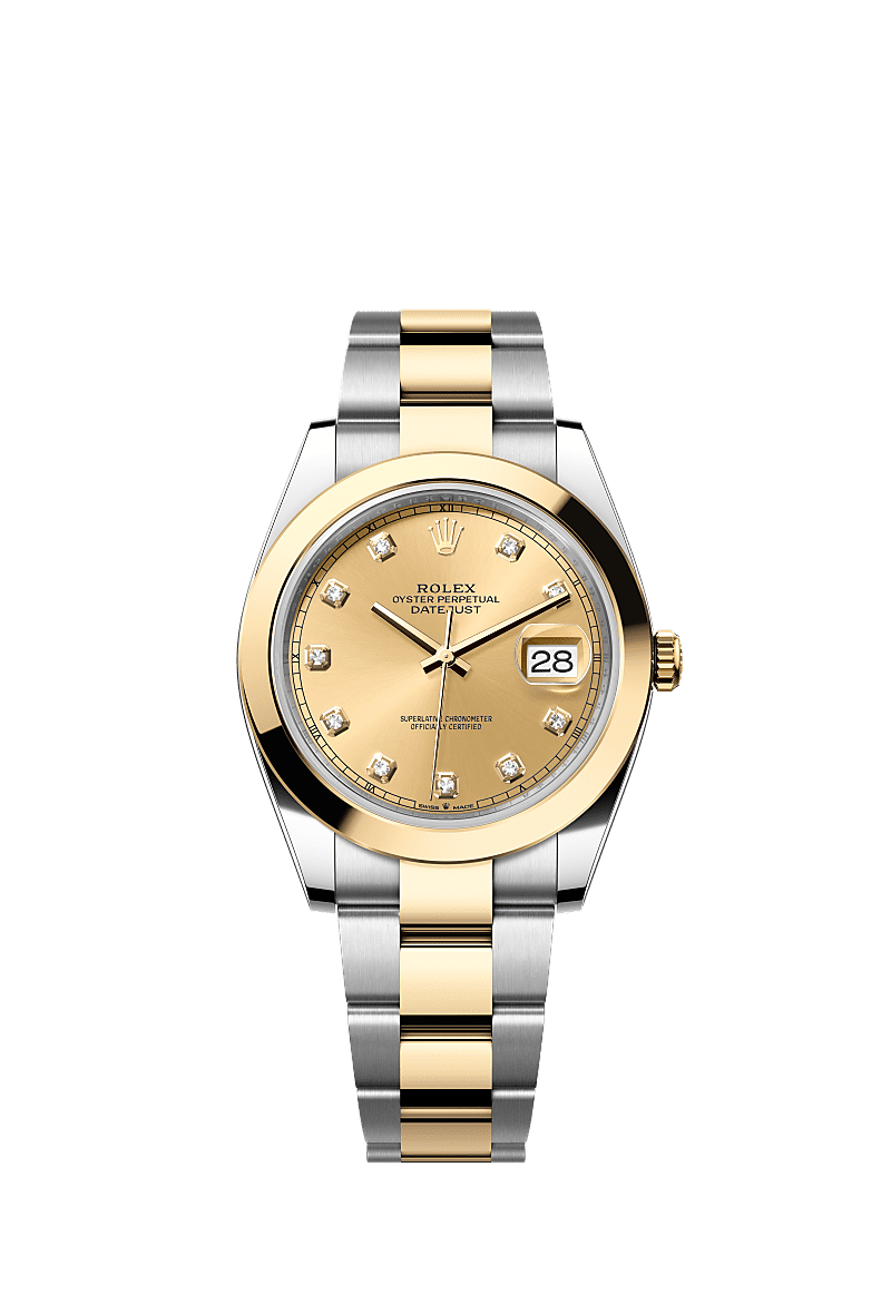 Rolex Datejust 41 Rolesor Yellow Smooth / Oyster / Champagne - Diamond — Ref. 126303