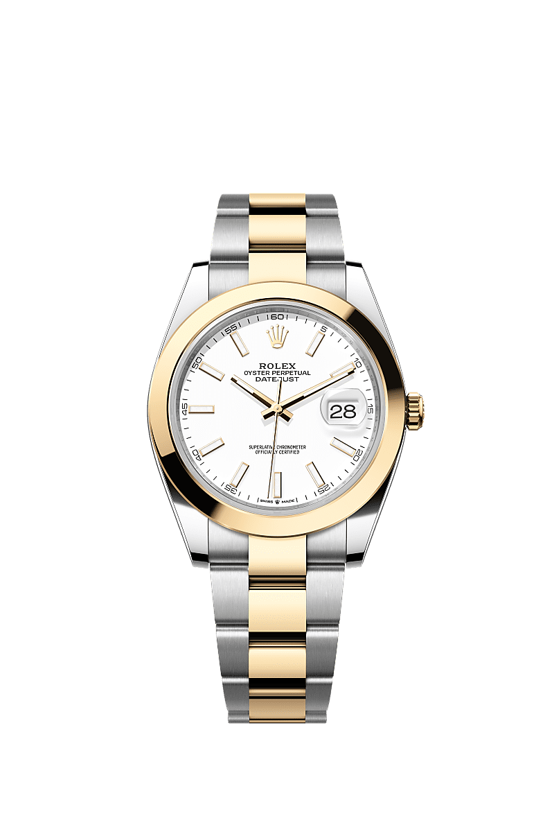 Rolex Datejust 41 Rolesor Yellow Smooth / Oyster / White — Ref. 126303