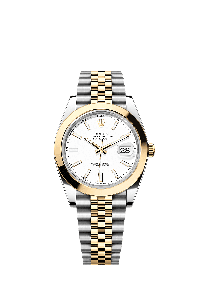 Rolex Datejust 41 Rolesor Yellow Smooth / Jubilee / White — Ref. 126303