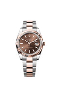 Rolex Datejust 41 Rolesor Everose Fluted / Oyster / Chocolate — Ref. 126331
