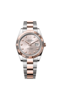 Rolex Datejust 41 Rolesor Everose Fluted / Oyster / Sundust - Diamond — Ref. 126331