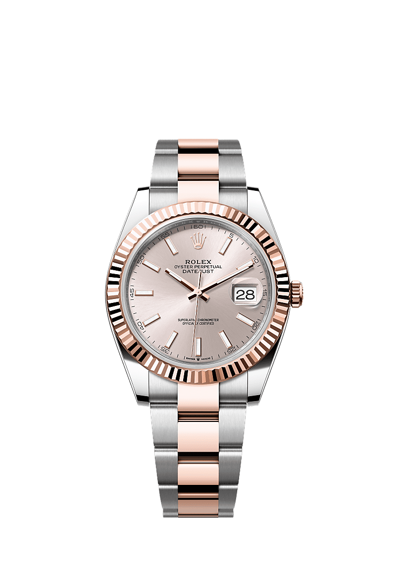Rolex Datejust 41 Rolesor Everose Fluted / Oyster / Sundust — Ref. 126331