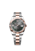 Rolex (Wimbledon) Datejust 41 Rolesor Everose Fluted / Oyster / Slate - Roman — Ref. 126331