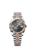 Rolex (Wimbledon) Datejust 41 Rolesor Everose Fluted / Jubilee / Slate - Roman — Ref. 126331