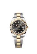 Rolex Datejust 41 126333-0005 - Rolesor Yellow Fluted / Oyster / Black - Diamond
