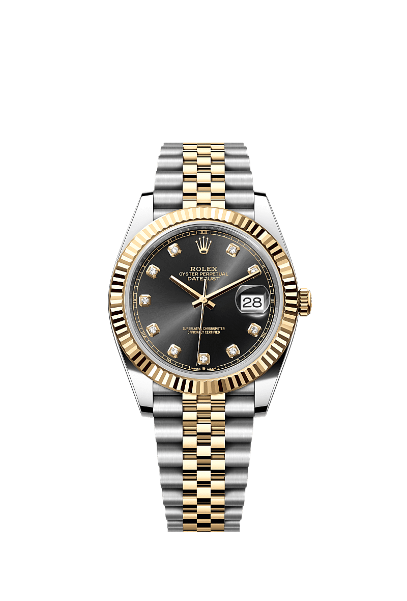 Rolex Datejust 41 126333-0006 - Rolesor Yellow Fluted / Jubilee / Black - Diamond