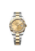 Rolex Datejust 41 126333-0011 - Rolesor Yellow Fluted / Oyster / Champagne - Diamond
