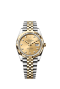 Rolex Datejust 41 126333-0012 - Rolesor Yellow Fluted / Jubilee / Champagne - Diamond