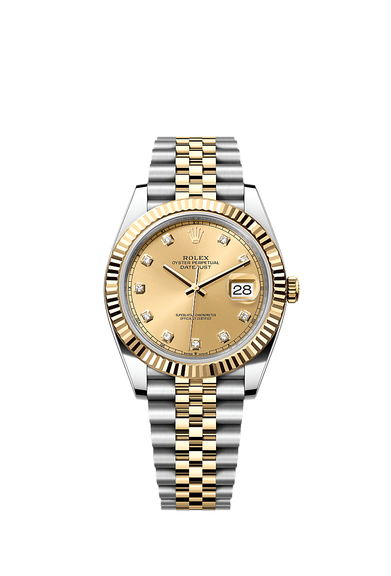 Rolex Datejust 41 126333-0012 - Rolesor Yellow Fluted / Jubilee / Champagne - Diamond