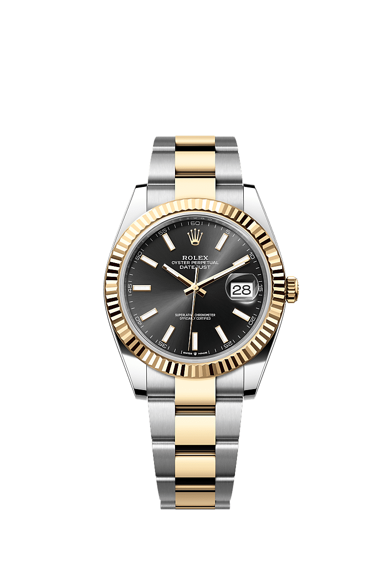 Rolex Datejust 41 126333-0013 - Rolesor Yellow Fluted / Oyster / Black