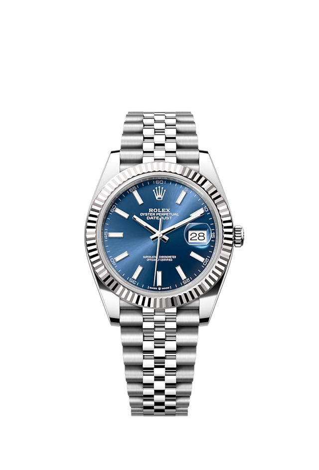 Rolex Datejust 41 Stainless Steel Fluted / Jubilee / Blue — Ref. 126334