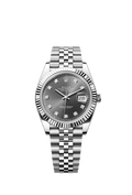 Rolex Datejust 41 Stainless Steel Fluted / Jubilee / Dark Rhodium - Diamond — Ref. 126334