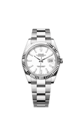 Rolex Datejust 41 Stainless Steel Fluted / Oyster / White — Ref. 126334