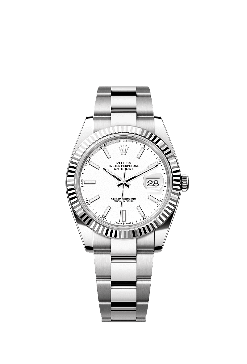 Rolex Datejust 41 Stainless Steel Fluted / Oyster / White — Ref. 126334