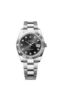 Rolex Datejust 41 Stainless Steel Fluted / Oyster / Black - Diamond — Ref. 126334