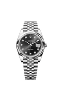 Rolex Datejust 41 Stainless Steel Fluted / Jubilee / Black - Diamond — Ref. 126334