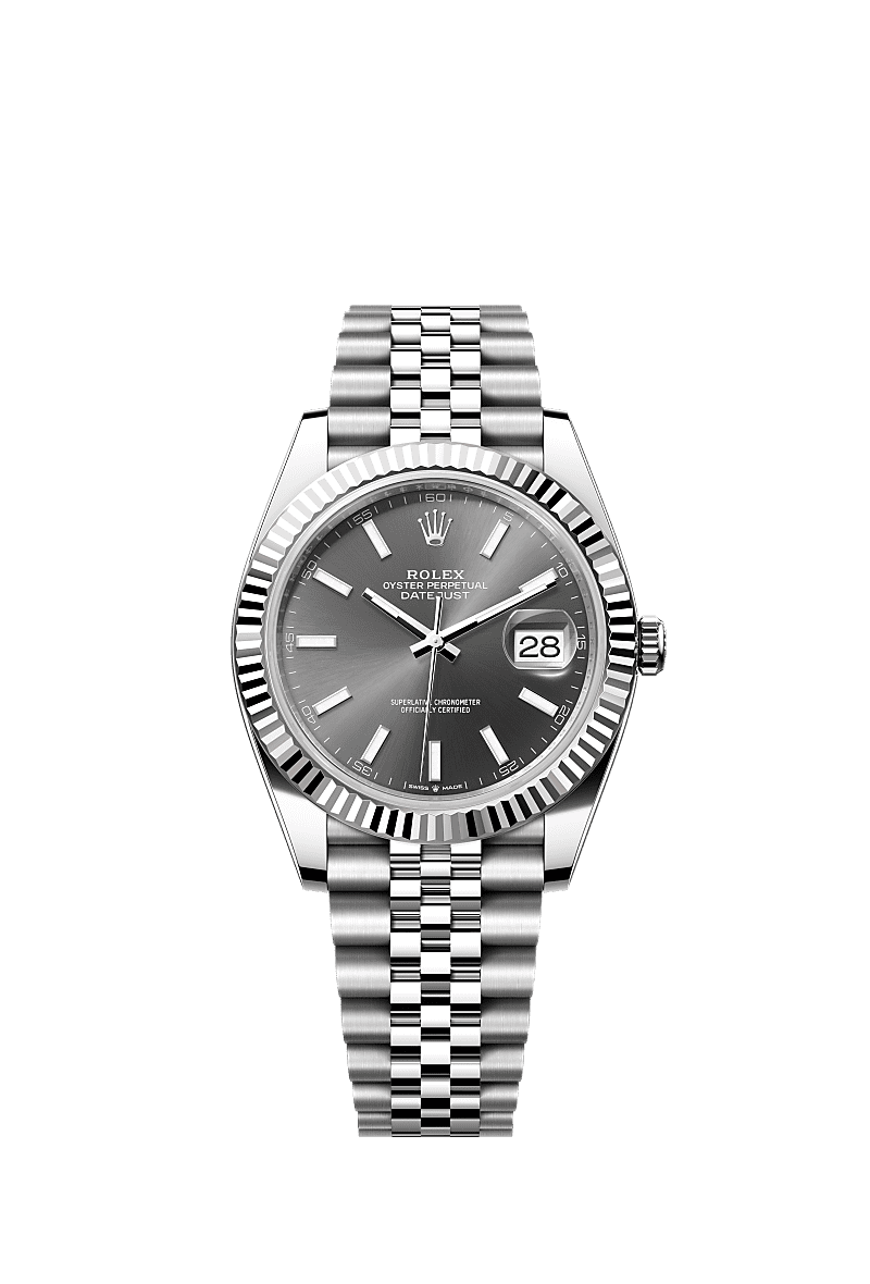 Rolex Datejust 41 Stainless Steel Fluted / Jubilee / Dark Rhodium — Ref. 126334