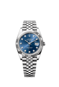 Rolex Datejust 41 Stainless Steel Fluted / Jubilee/ Blue - Diamond — Ref. 126334