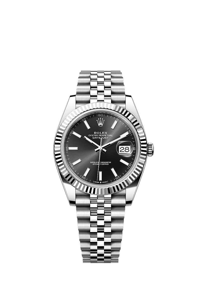 Rolex Datejust 41 Stainless Steel Fluted / Jubilee / Black — Ref. 126334