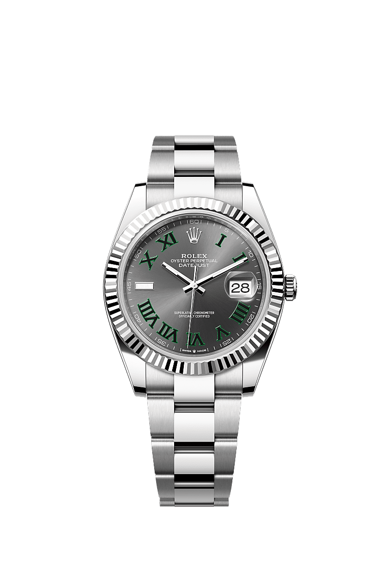 Rolex (Wimbledon) Datejust 41 Stainless Steel Fluted / Slate - Roman / Oyster — Ref. 126334