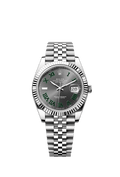 Rolex (Wimbledon) Datejust 41 Stainless Steel Fluted / Slate - Roman / Jubilee — Ref. 126334