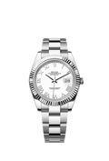 Rolex Datejust 41 Stainless Steel Fluted / White - Roman / Oyster — Ref. 126334