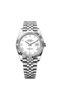 Rolex Datejust 41 Stainless Steel Fluted / White - Roman / Jubilee — Ref. 126334