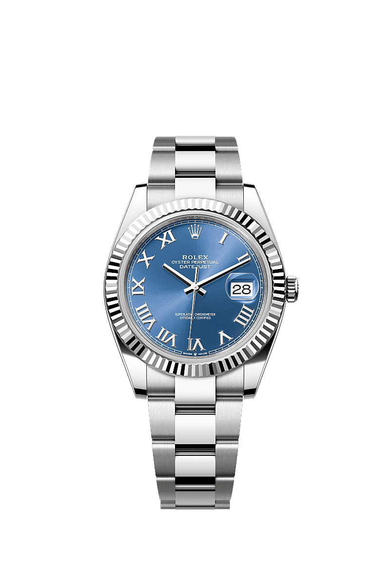 Rolex Datejust 41 Stainless Steel Fluted / Blue - Roman / Oyster — Ref. 126334