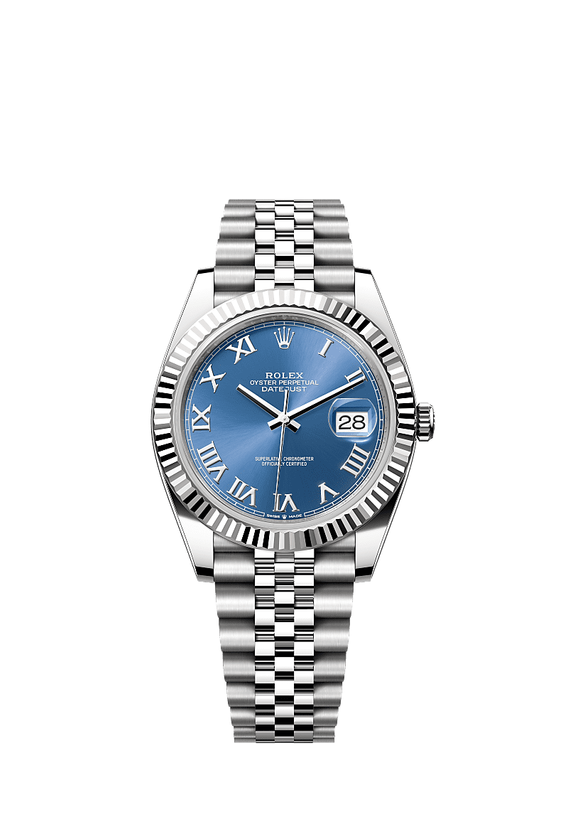 Rolex Datejust 41 Stainless Steel Fluted / Blue - Roman / Jubilee — Ref. 126334